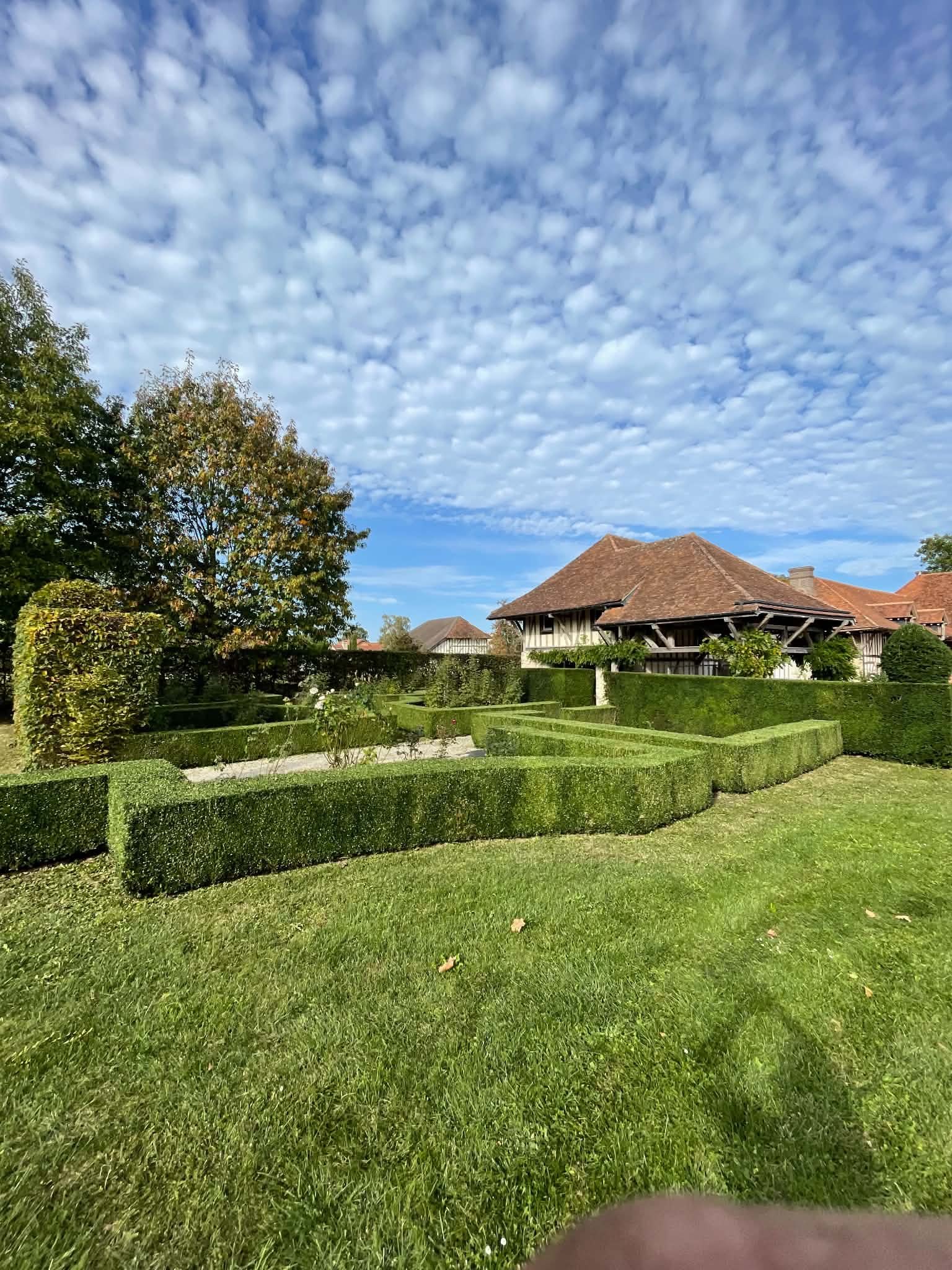 Haies taillées autour d’une maison